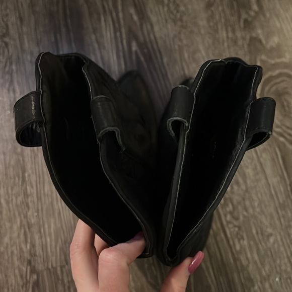 R.B.L.S Black Faux Leather Cowboy Boots - Picture 5 of 8